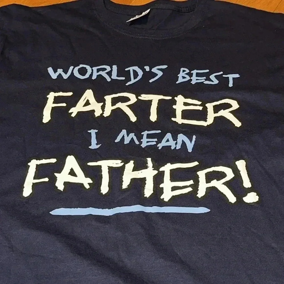 NWT #1 Dad/Gag Gift / Short Sleeve Navy LG T-Shirt / Father’s Day / Silly Gifts - Picture 3 of 5